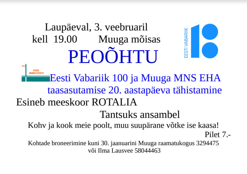 Muuga Maanaisteselts EHA taasasutamise 20. aastapäev