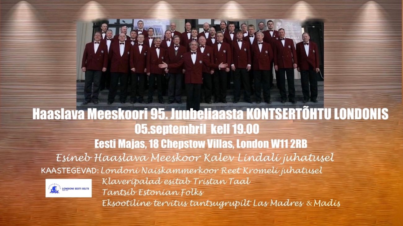 Londoni Eesti Majas KONTSERTÕHTU koos eestimaise ÕHTUSÖÖGIGA.