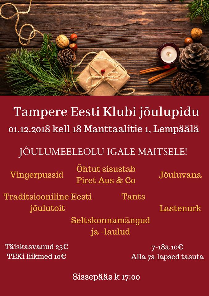 Tampere Eesti Klubi jõulupidu Tampere Eesti Klubi jõulupidu