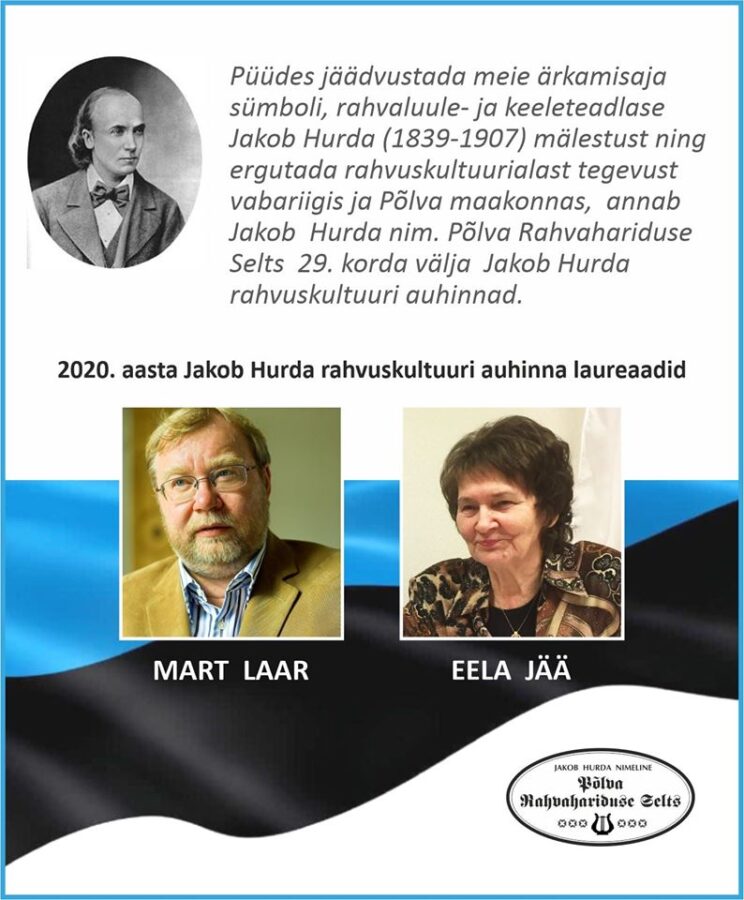 Jakob Hurda rahvuskultuuri auhinnad Mart Laarile ja Eela Jääle