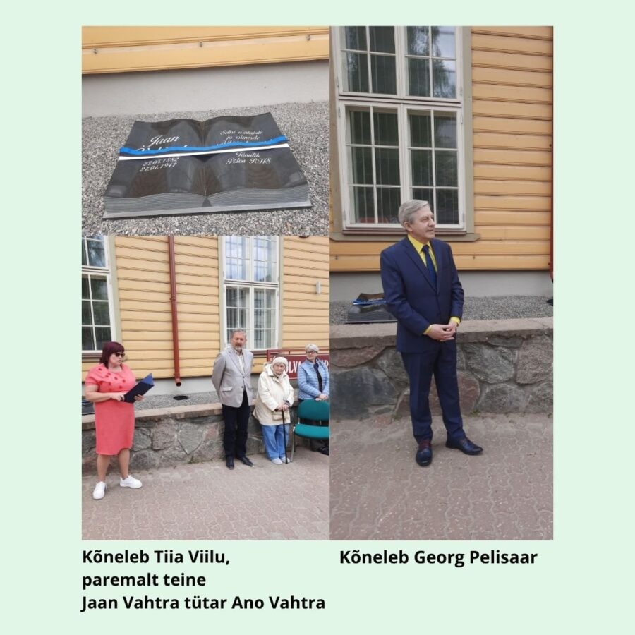 Mälestuskivi Jaan Vahtrale Mälestuskivi Jaan Vahtrale