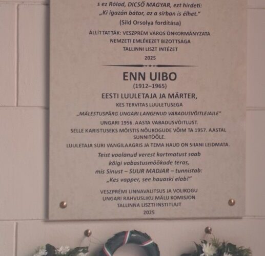 Enn Uibo mälestustahvel Ungaris